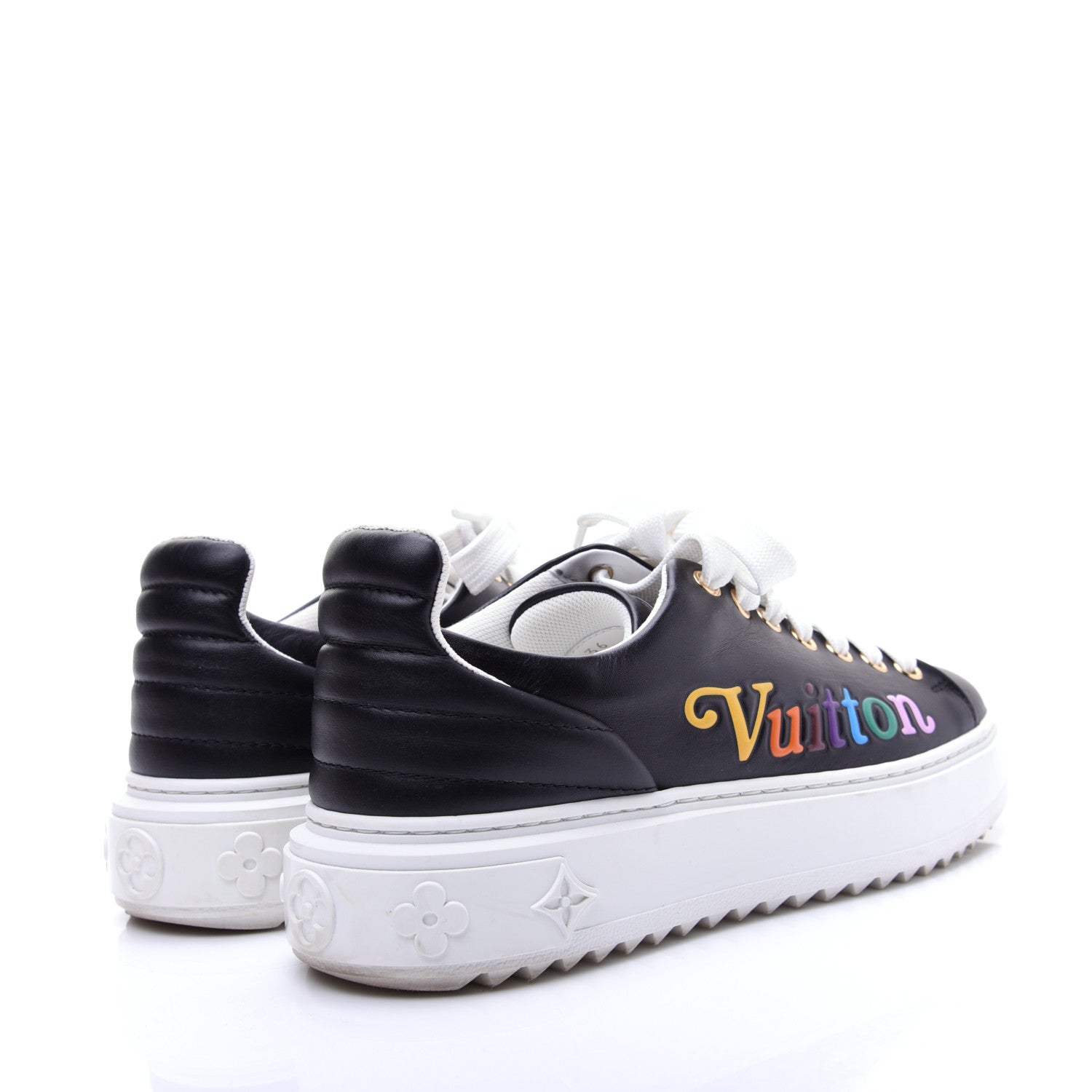 Louis Vuitton Calfskin Time Out New Wave Sneakers 36 Black 3 of 13
