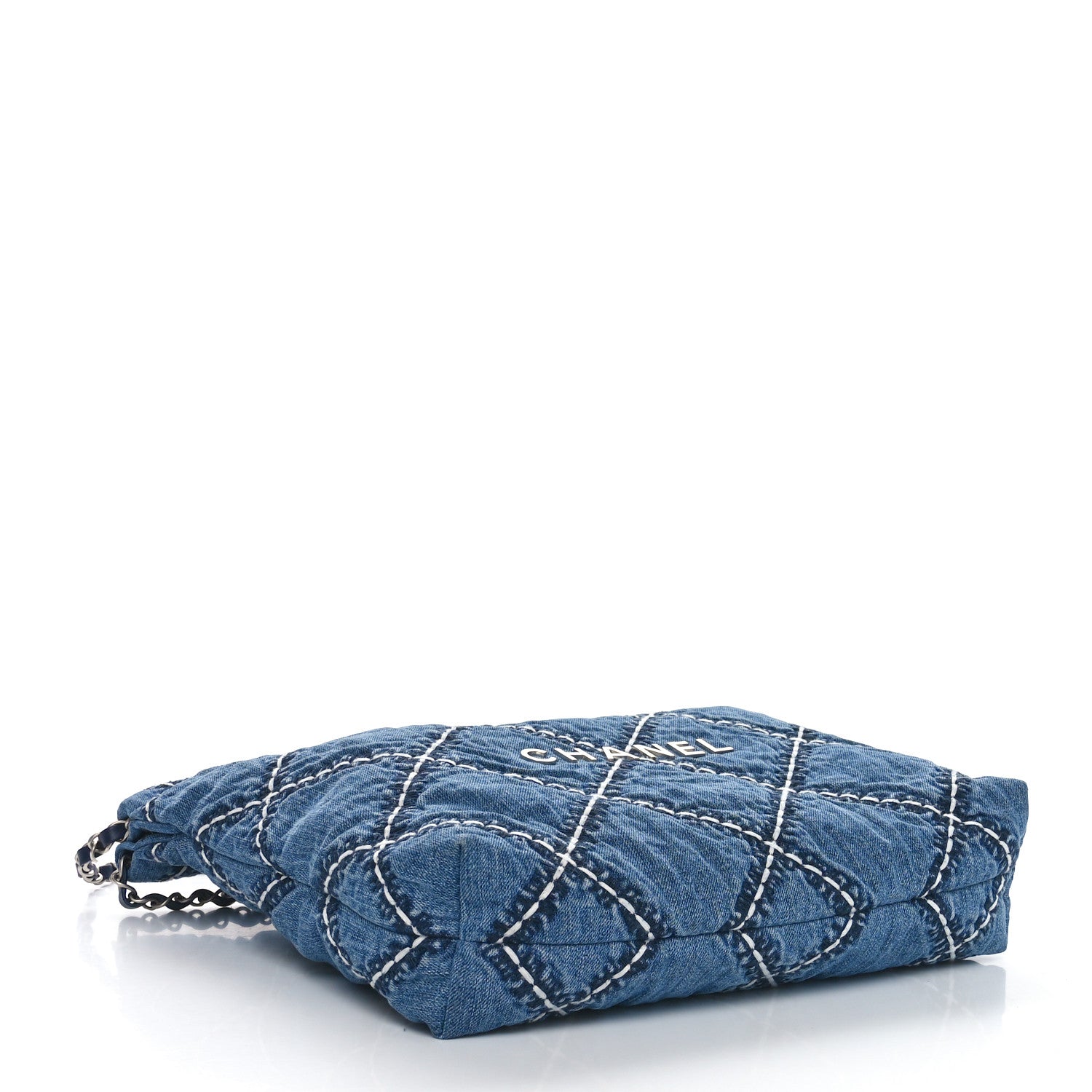 Chanel Denim Quilted Stitched Small Chanel 22 Blue 5 of 11