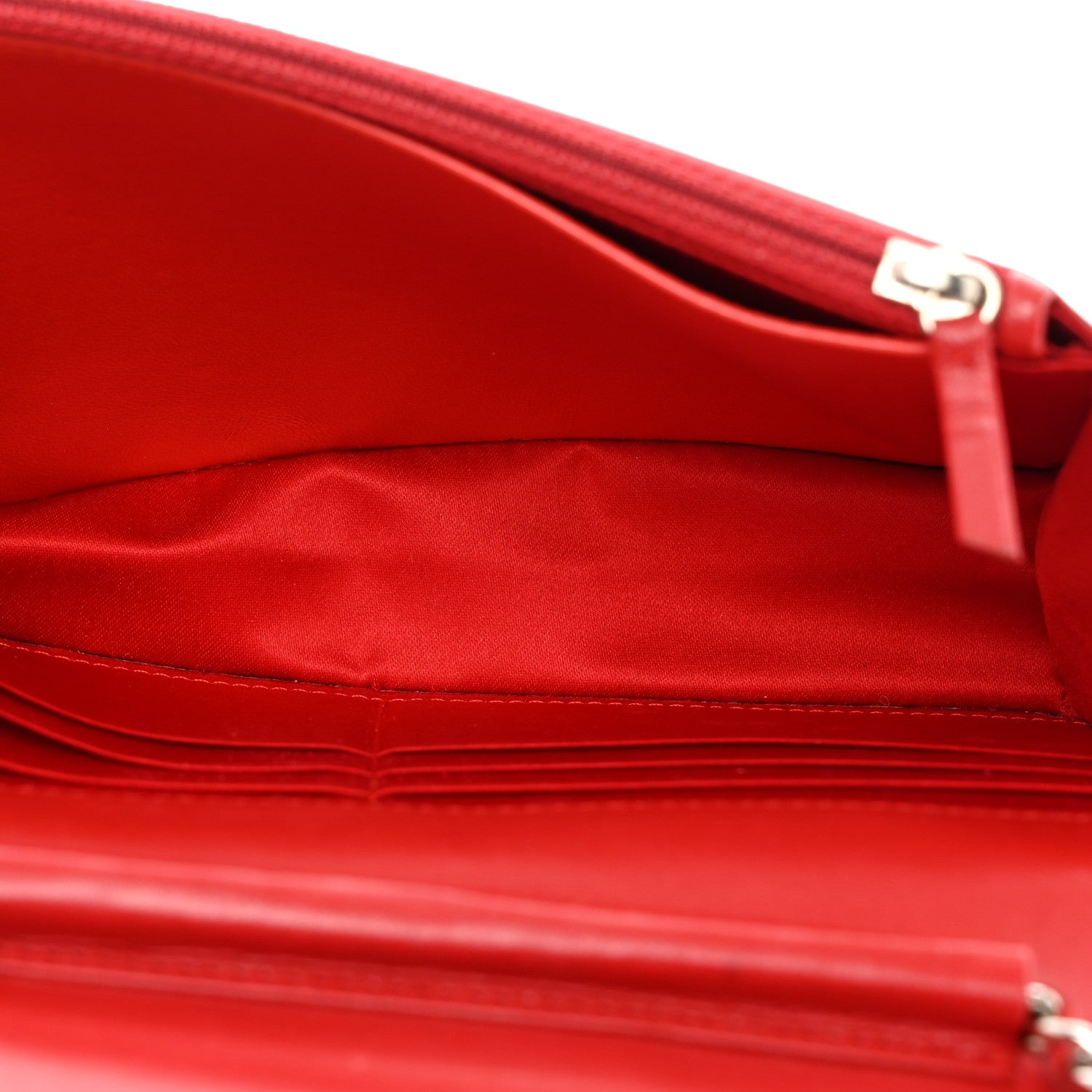 Chanel Lambskin Camellia Embossed Wallet On Chain WOC Red 5 of 16