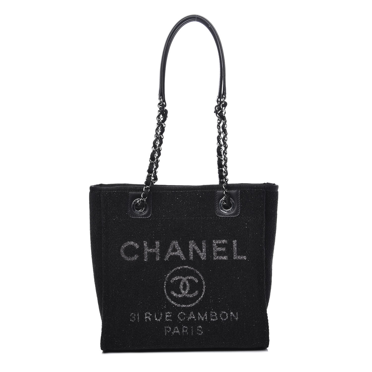 Chanel Lurex Boucle Mini Deauville Tote Black 1 of 10