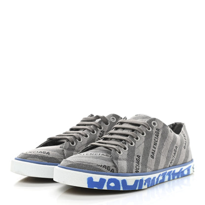 Balenciaga Canvas Jacquard Diagonal Allover Logo Womens Match Graffiti Sneakers 40 Grey 3 of 14