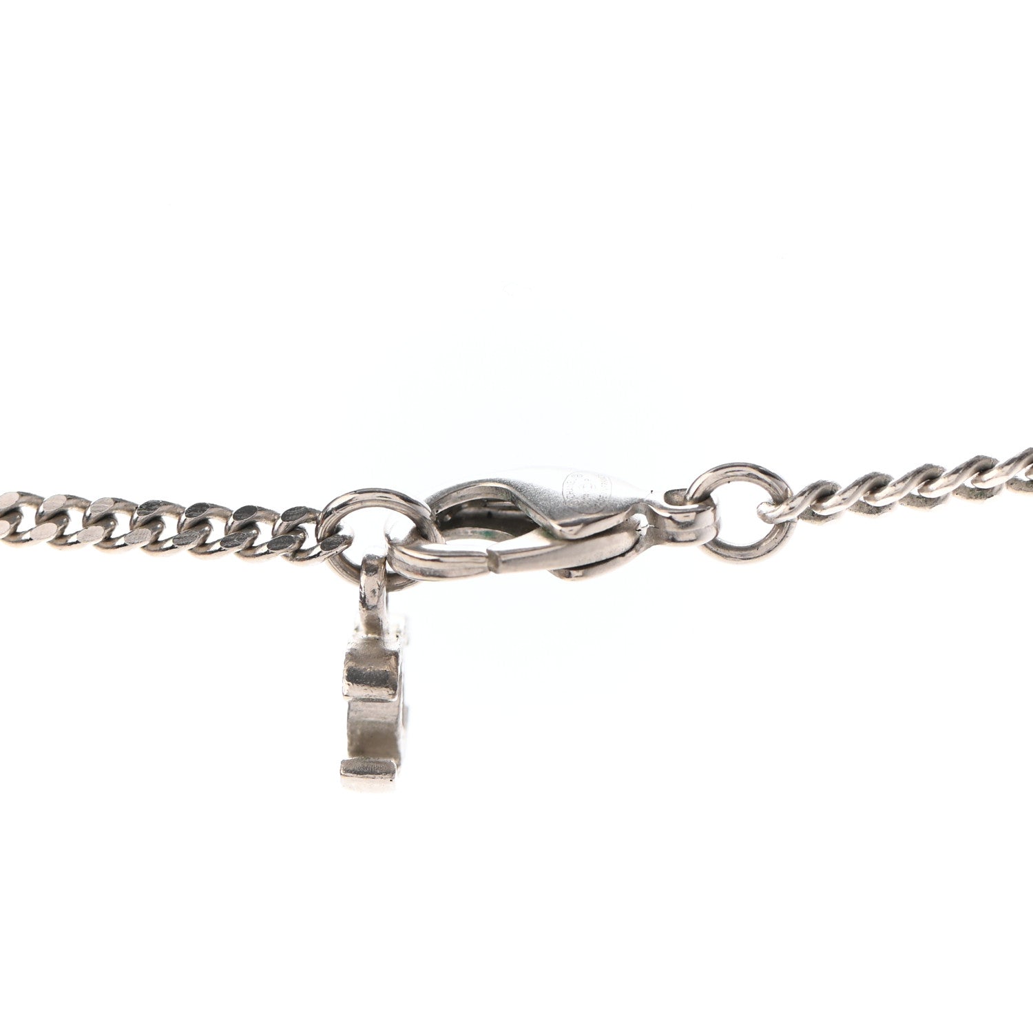 Chanel Beaded Crystal CC Necklace Ruthenium 4 of 5