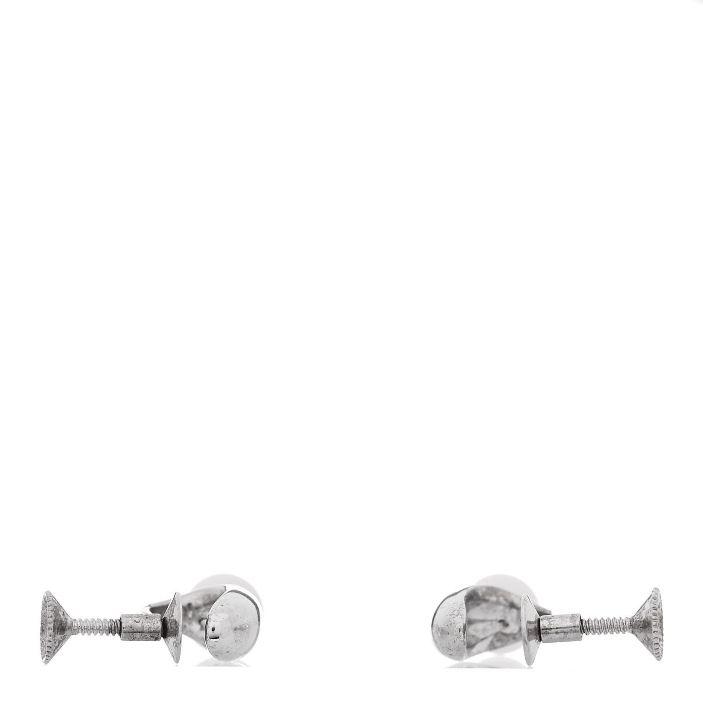 Sterling Silver Akoya Pearl Screw Back Earrings
