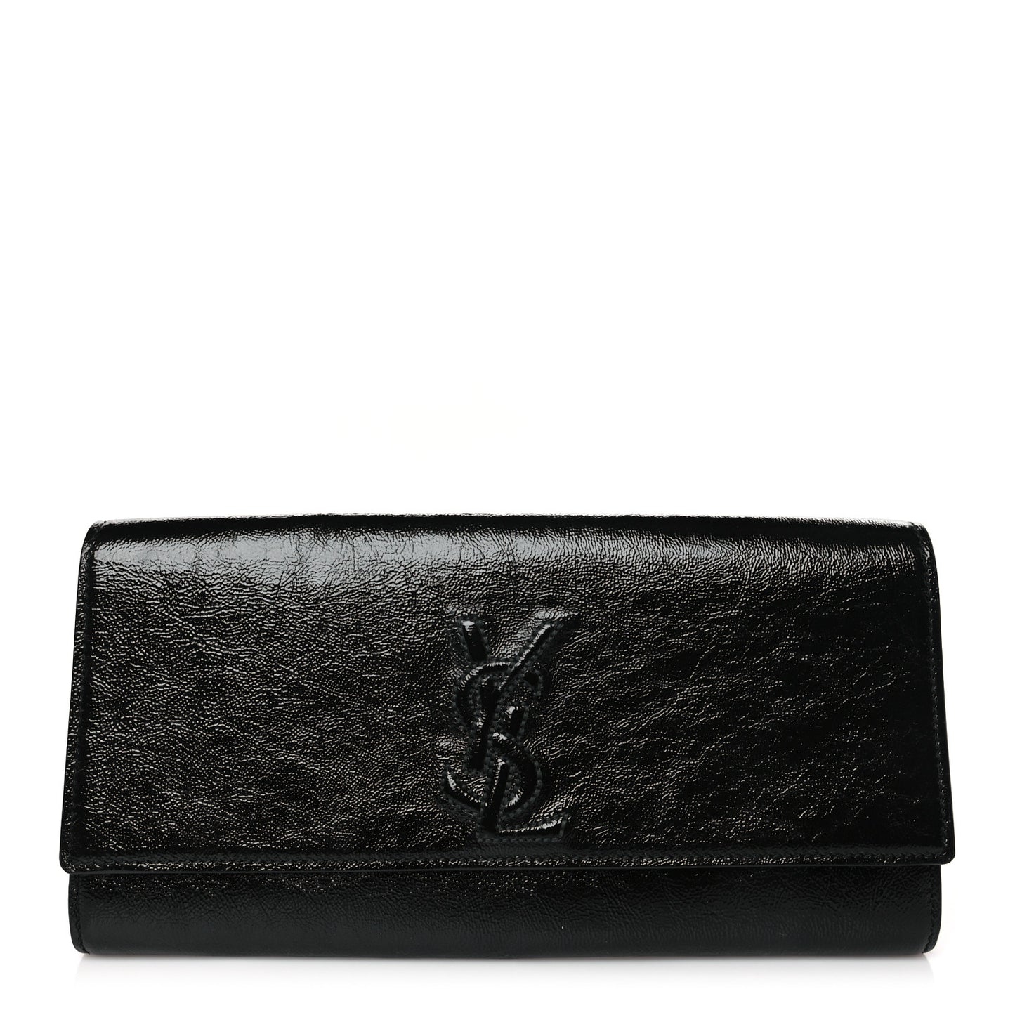 Textured Patent Monogram Small Belle De Jour Clutch Black