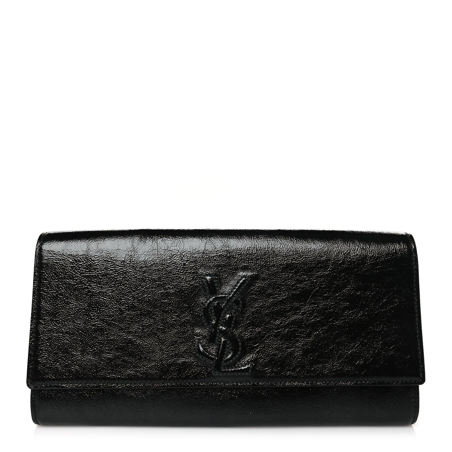 Saint Laurent Textured Patent Monogram Small Belle De Jour Clutch Black 1 of 9