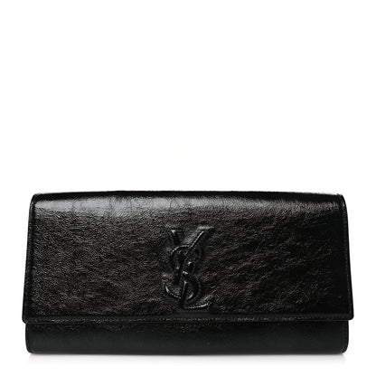 Saint Laurent Textured Patent Monogram Small Belle De Jour Clutch Black 1 of 9