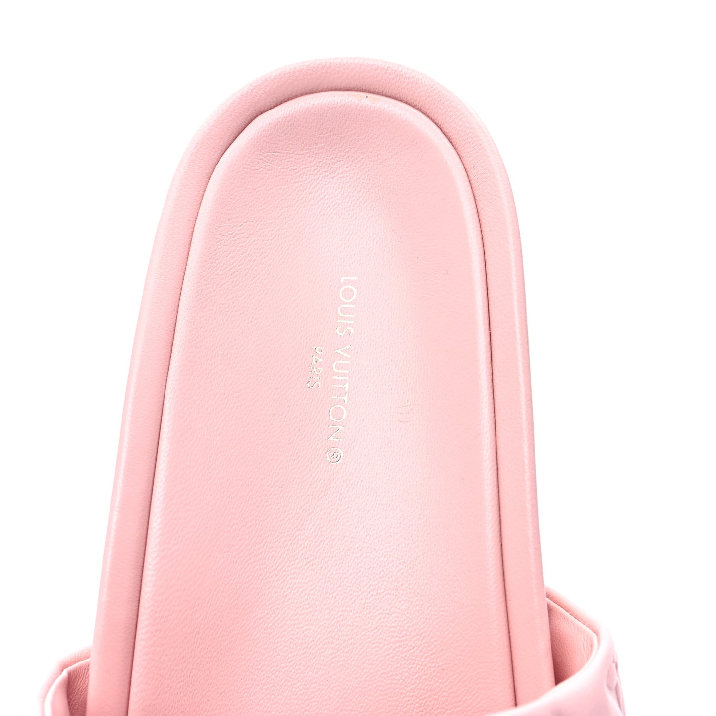 Lambskin Embossed Monogram Jumbo Flatform Mule Sandals 39 Rose Clair