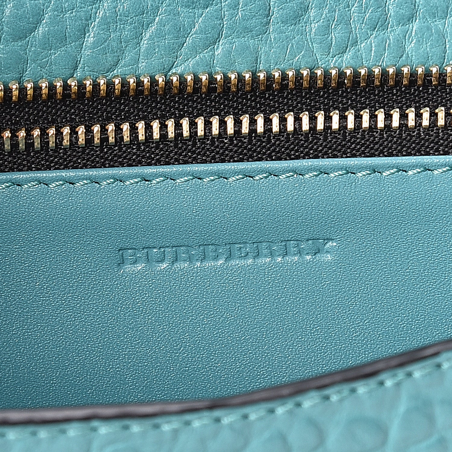 Burberry Signature Grain Small Madison Chain Clutch Aqua Green 6 of 9
