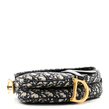 Christian Dior Oblique Saddle Bag Blue 4 of 10