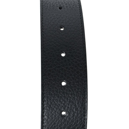 Gucci Dollar Calfskin 1973 Reversible Belt 85 34 Black Mineral Blue 5 of 5