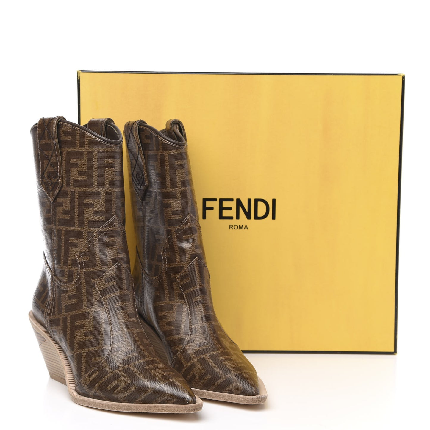 Glazed Fabric FF 1974 Cutwalk Ankle Boots 36.5 Mogano Panna