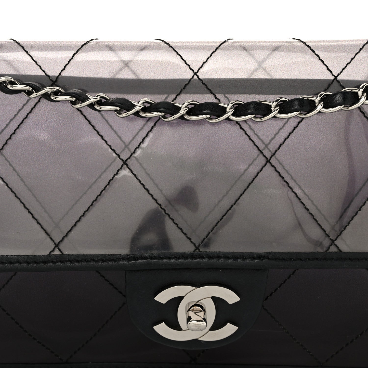 Chanel Vinyl Quilted Degrade Jumbo Single Flap Black 8 of 12