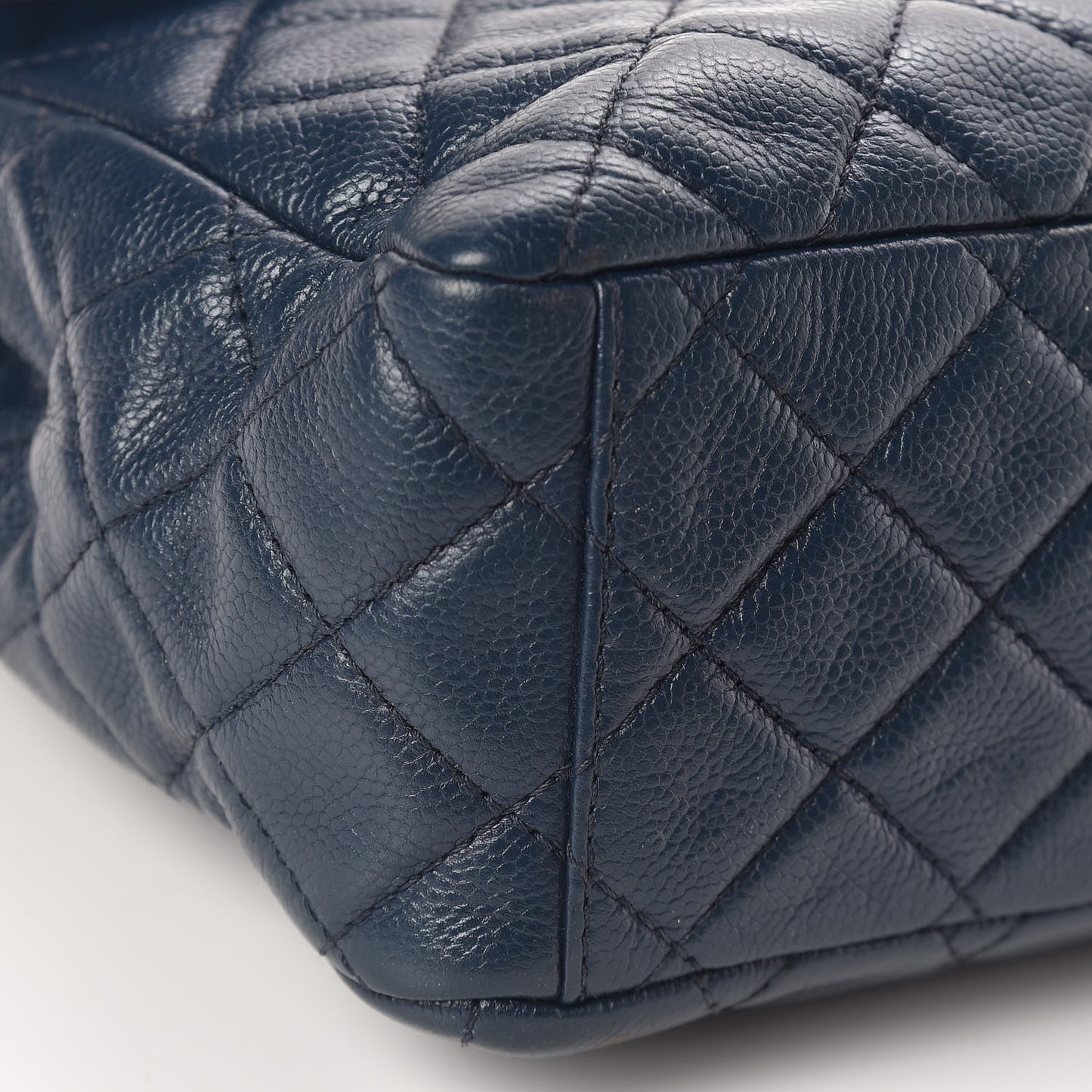 Washed Caviar Quilted Maxi Single Flap Blue