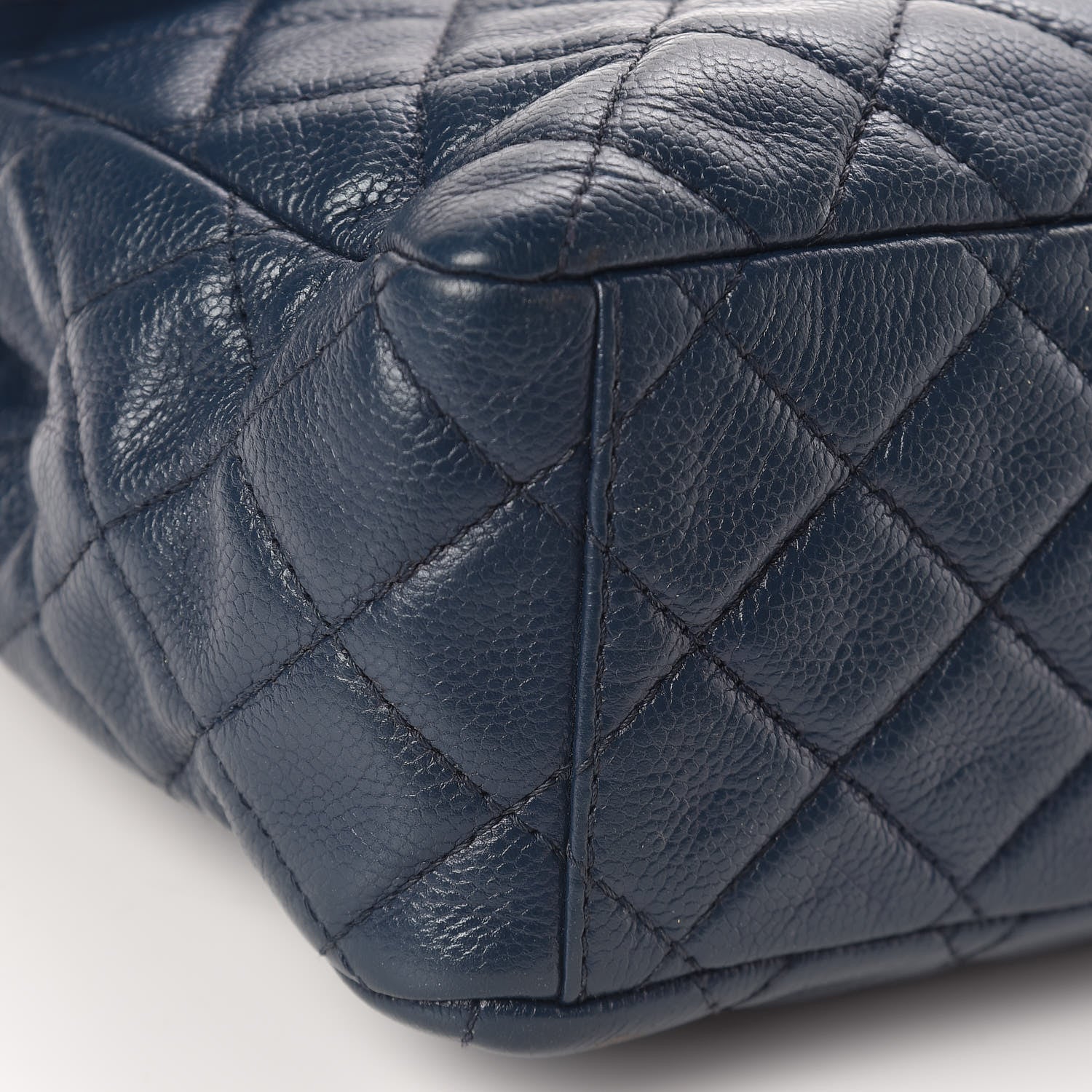 Chanel Washed Caviar Quilted Maxi Single Flap Blue 18 of 19