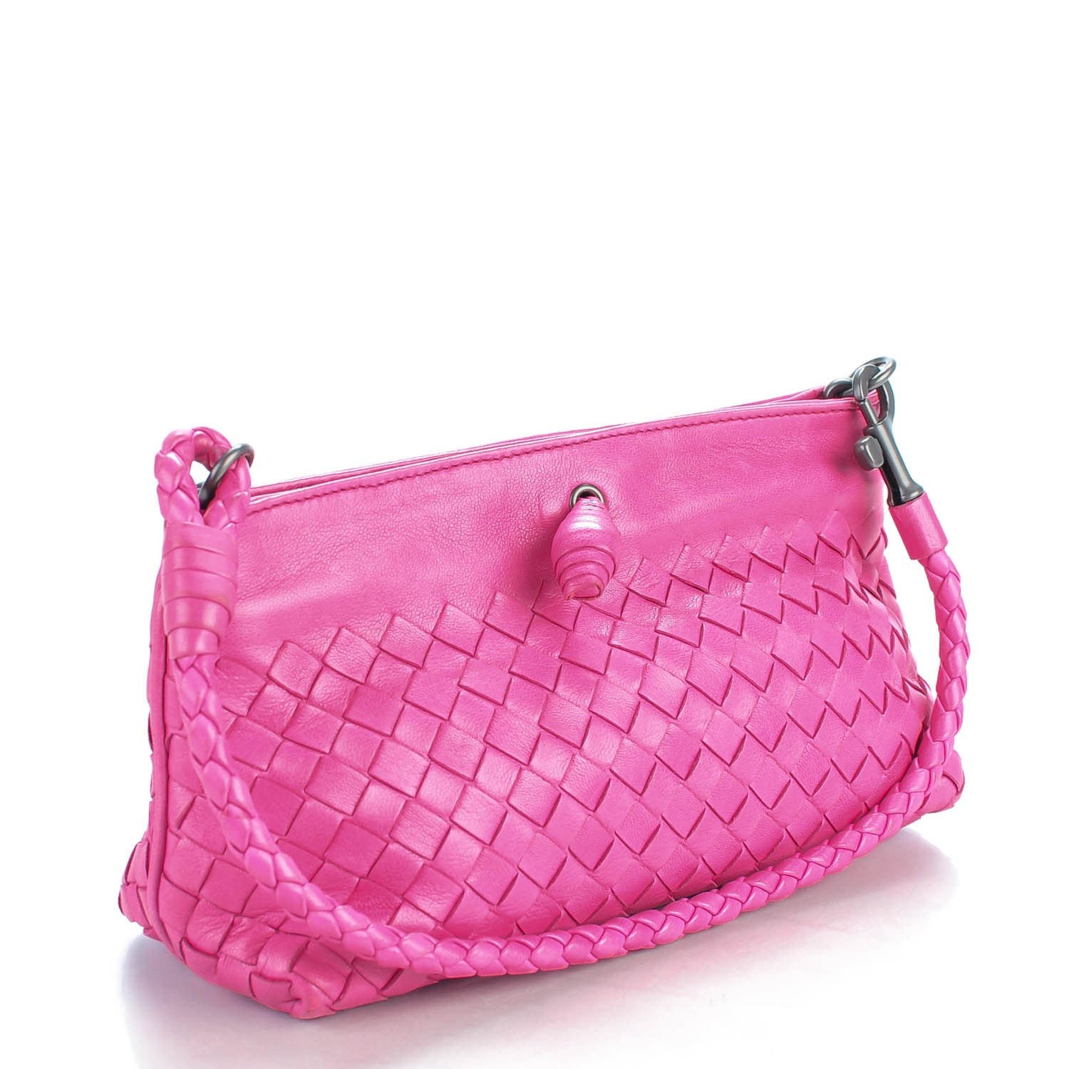 Bottega Veneta Nappa Intrecciato Small Shoulder Bag Pink 3 of 8