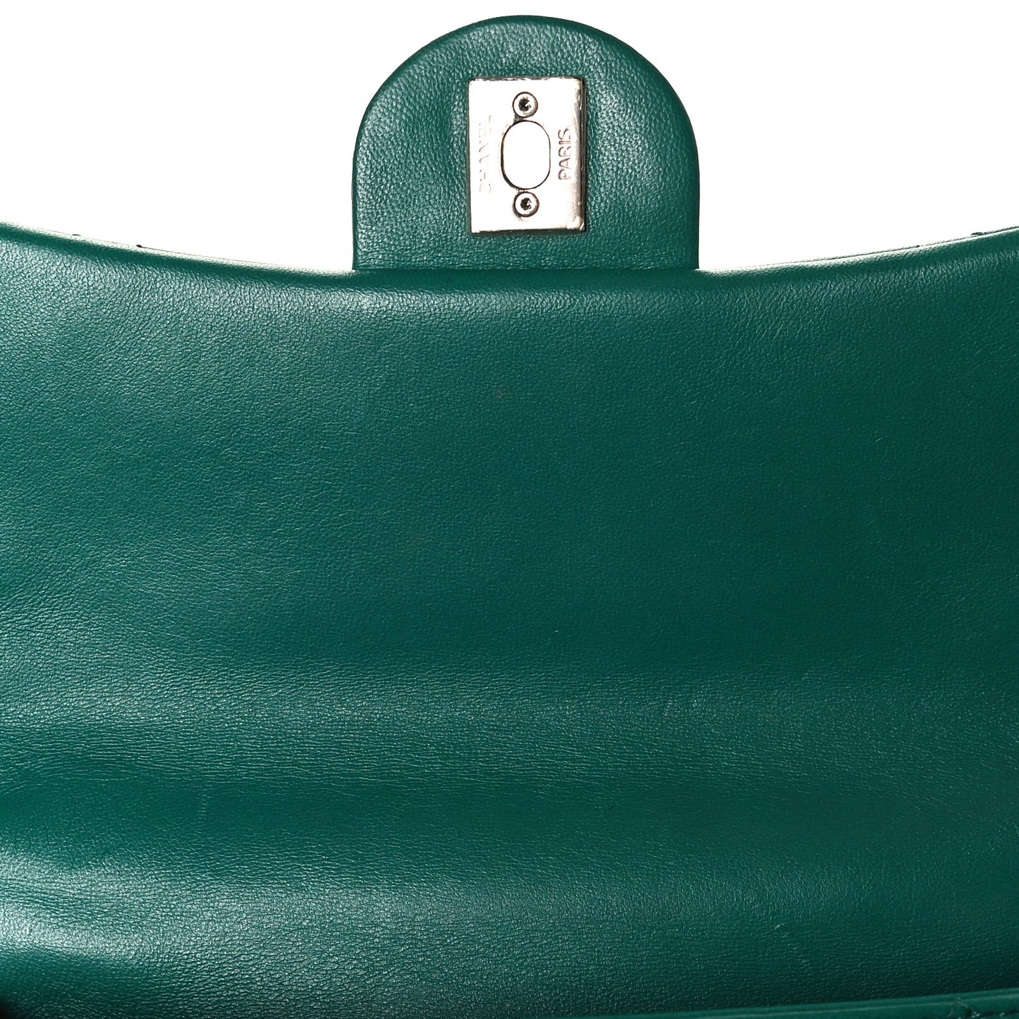 Lambskin Quilted Small Easy Carry Flap Green