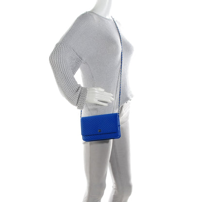 Chanel Caviar Chevron Wallet On Chain WOC Blue 2 of 8