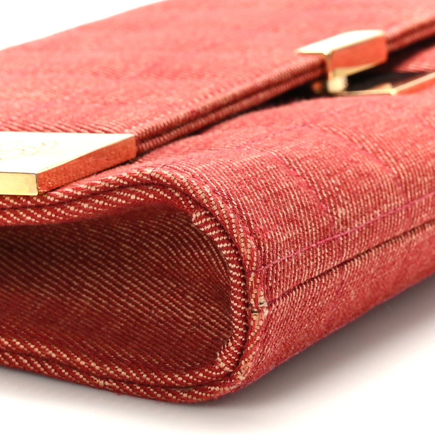 Denim Chocolate Bar Flap Red