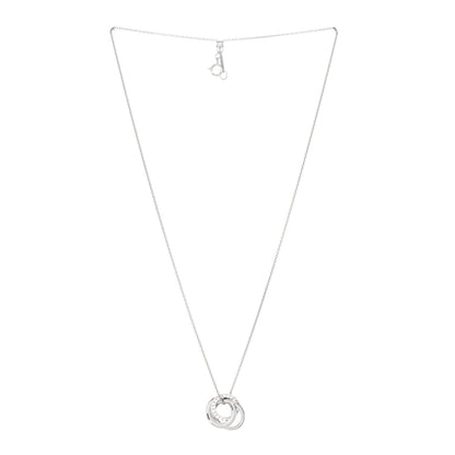 Tiffany 18K White Gold Diamond Triple Interlocking Circles Pendant Necklace 3 of 5