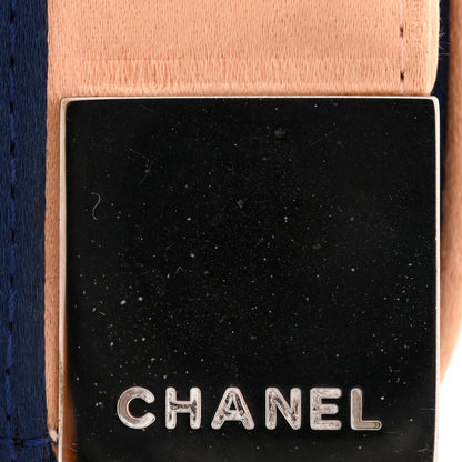 Chanel Satin Chocolate Bar Flap Blue Light Pink 13 of 13