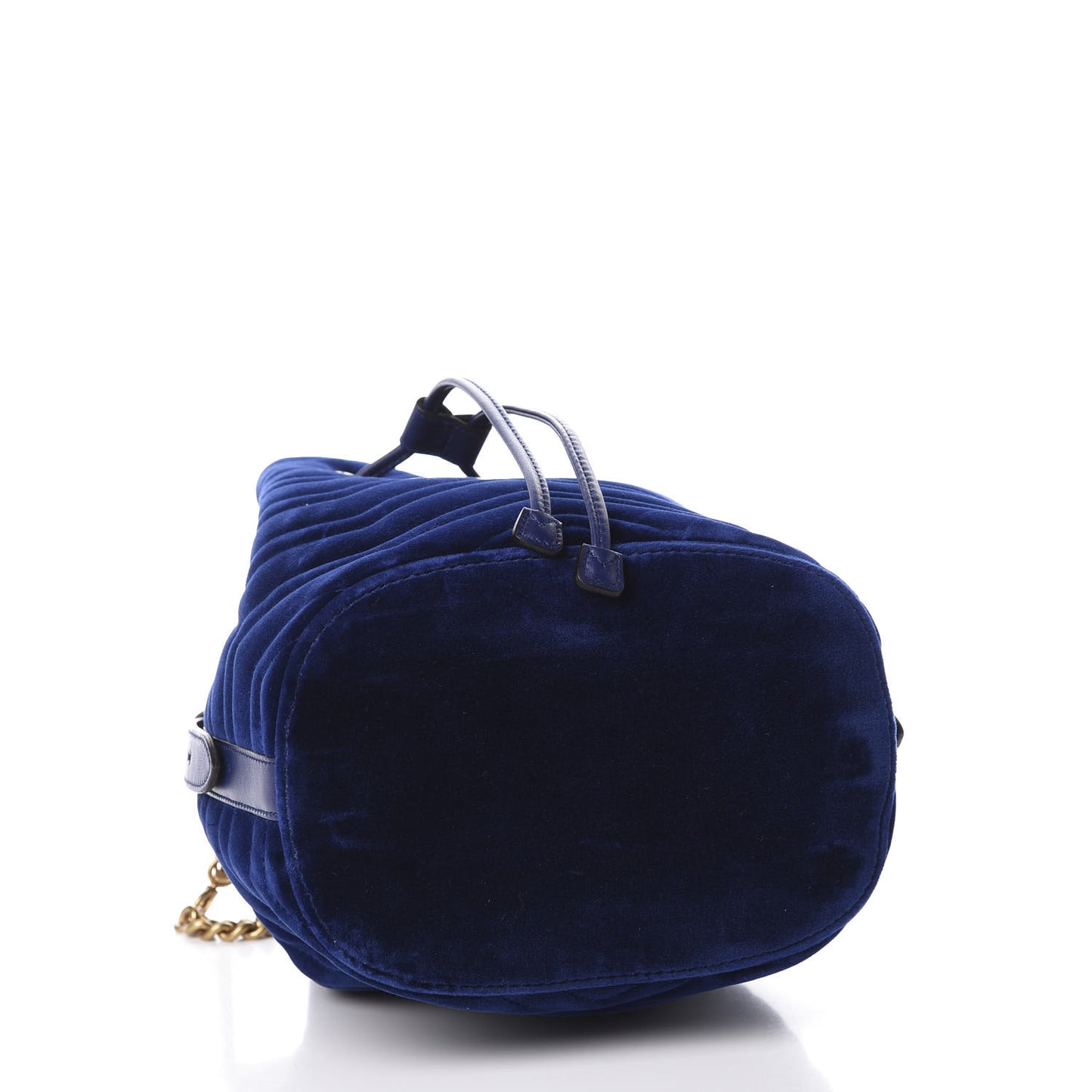 Velvet Matelasse GG Marmont Bucket Bag Cobalt Blue