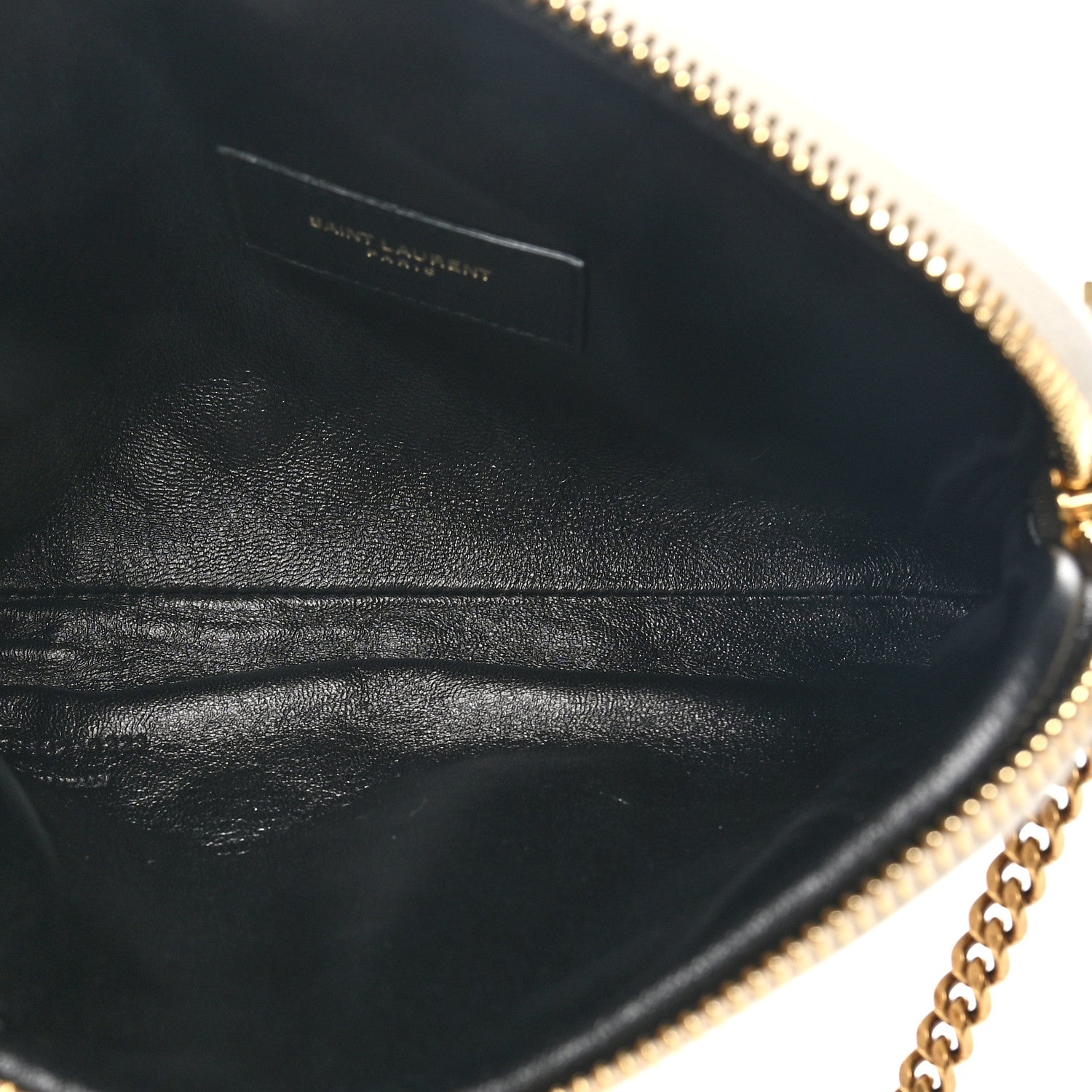 Saint Laurent Lambskin Quilted Gaby Zipped Pouch Crema Soft 5 of 11
