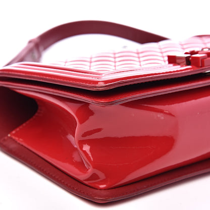 Chanel Patent Calfskin Quilted Medium Plexiglass Boy Flap Red 8 of 17