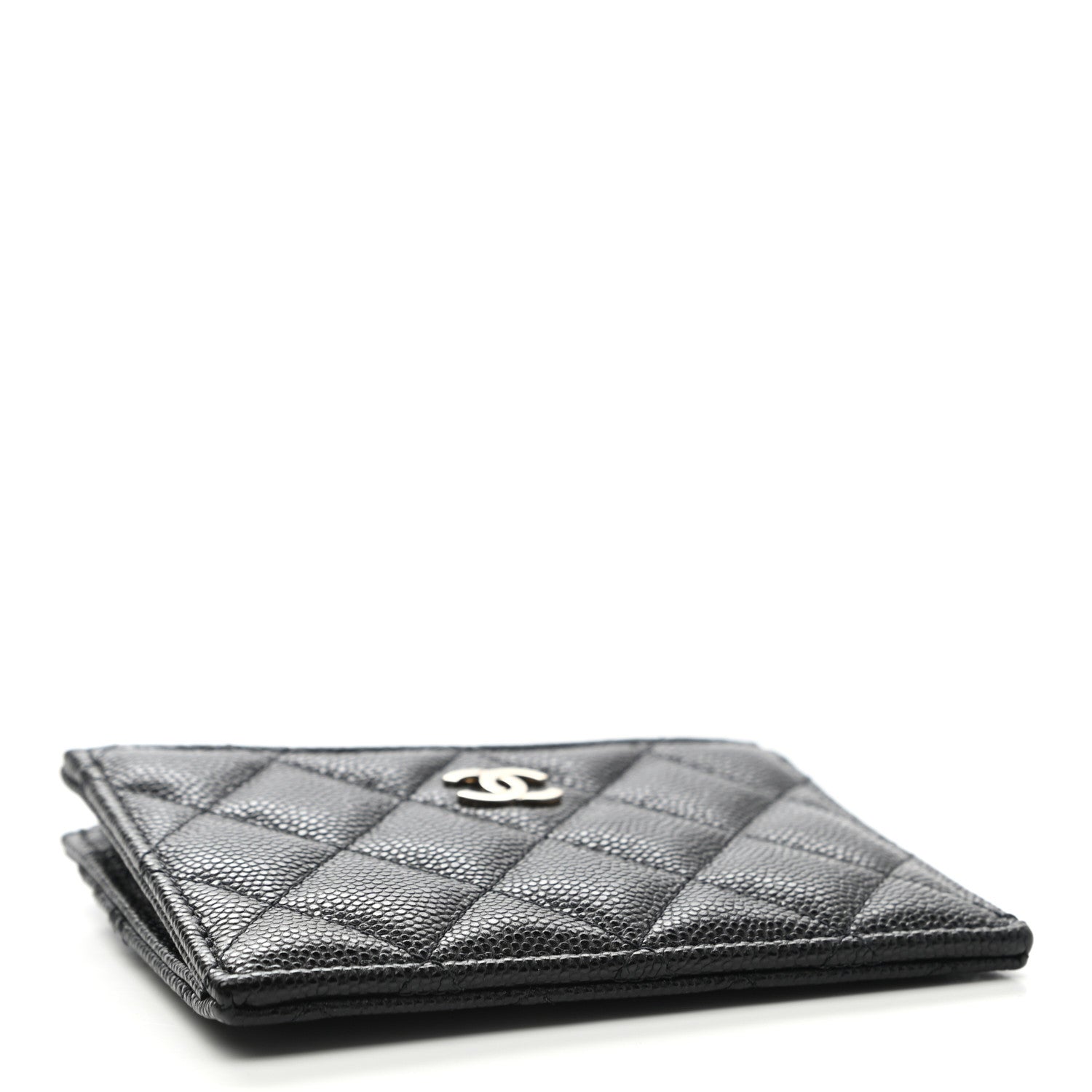 Chanel Caviar Quilted CC Zip Card Holder Black 4 of 8