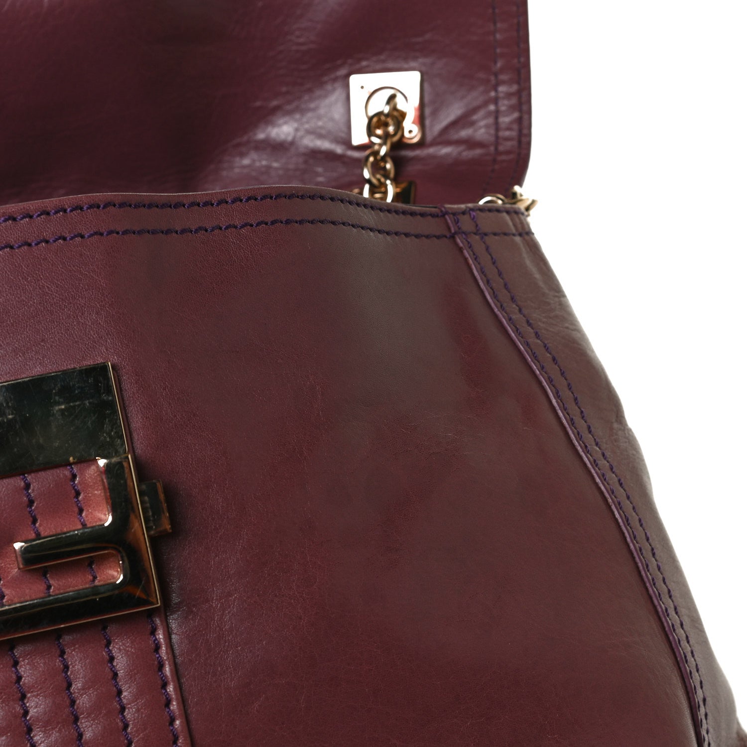 Fendi Vitello Acqua Maxi Baguette Shoulder Bag Malva 14 of 25