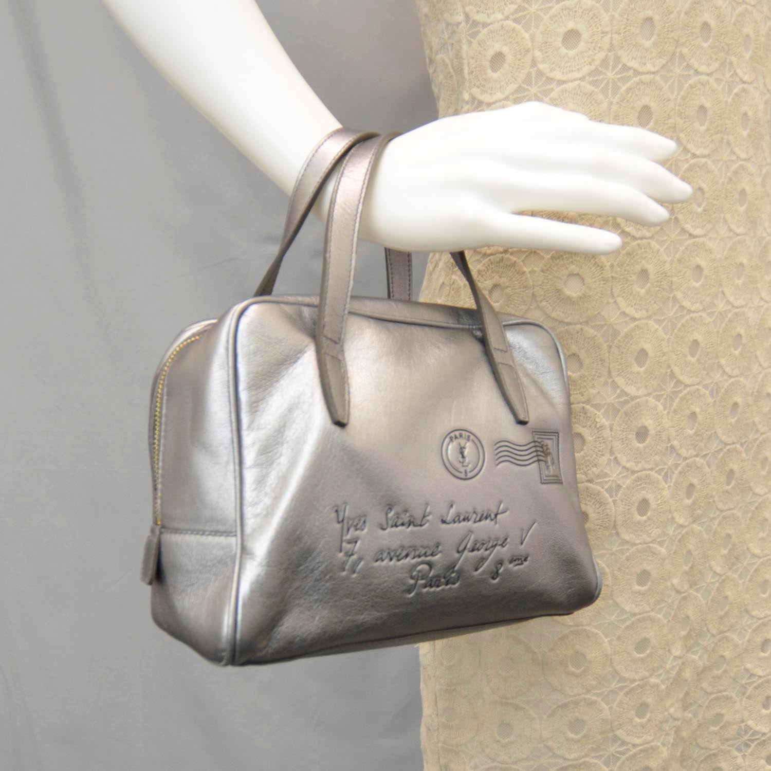 Saint Laurent Leather Y-Mail Mini Bag Metallic 2 of 10
