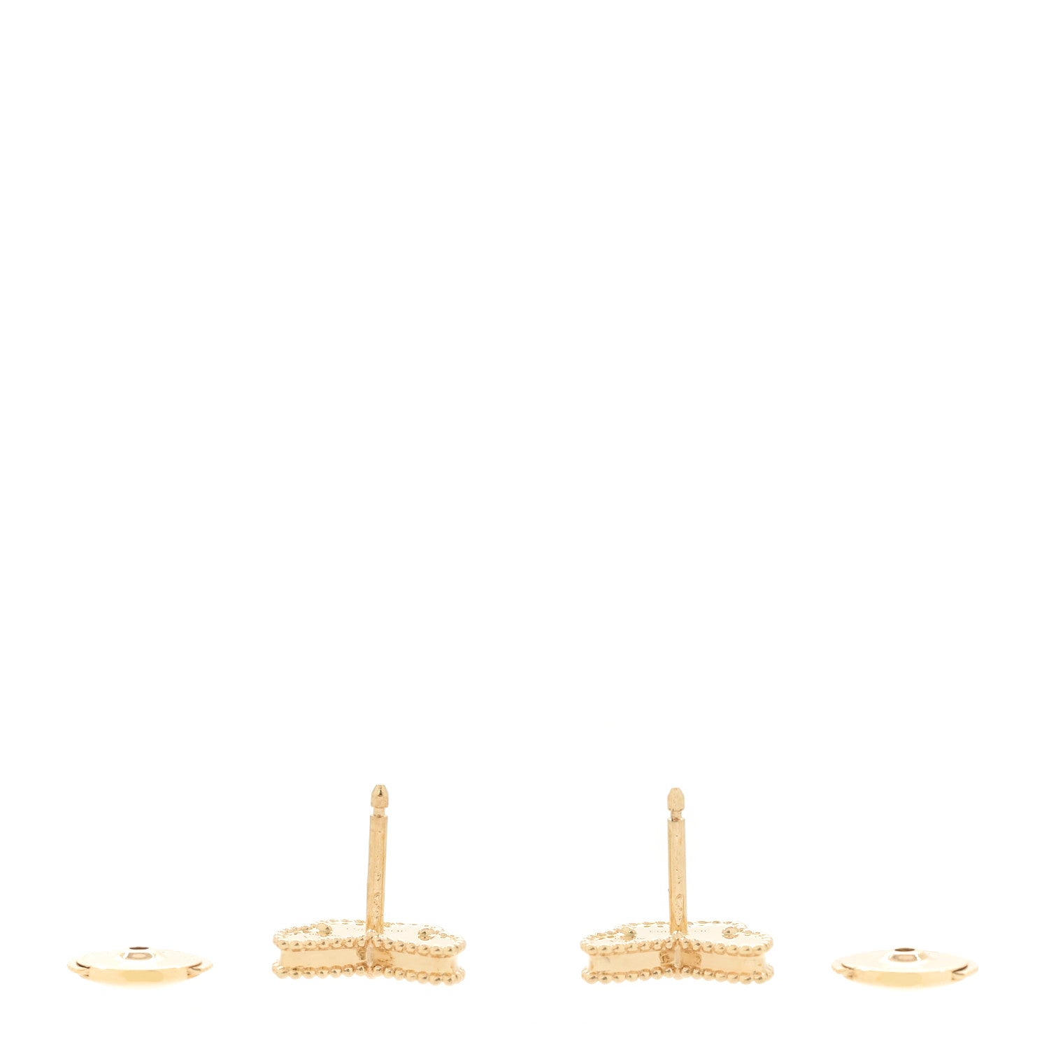 Van Cleef & Arpels 18K Yellow Gold Mother of Pearl Sweet Alhambra Butterfly Earrings 3 of 5