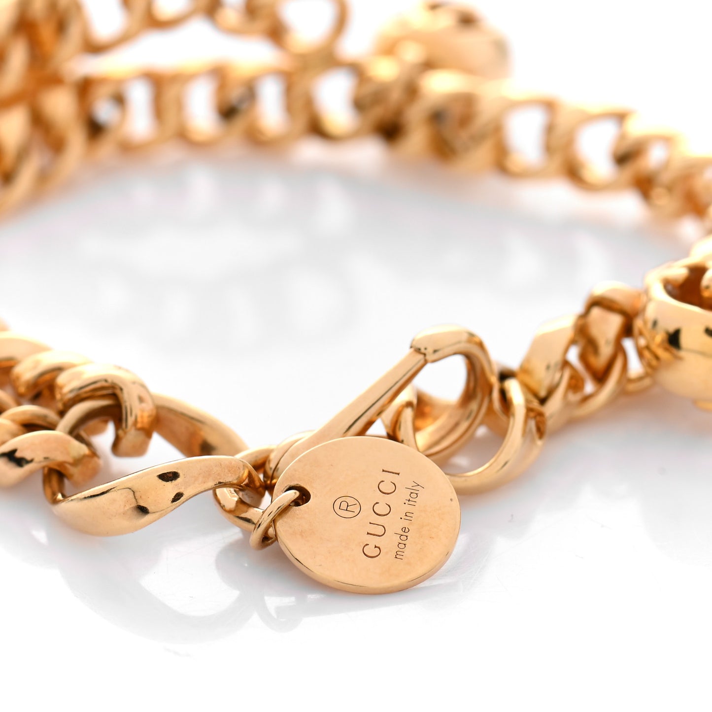 Metal GG Logo Charm Bracelet Gold