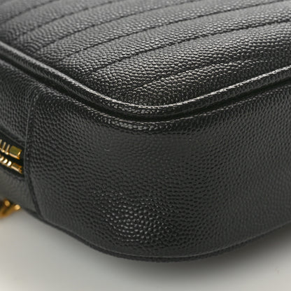 Saint Laurent Grain De Poudre Matelasse Monogram Mini Lou Camera Bag Black 9 of 10