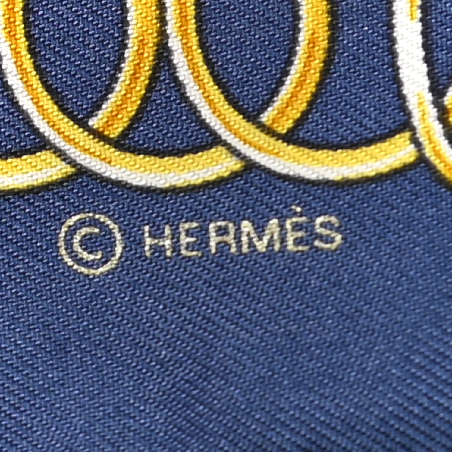 Hermes Silk Lift Profile Twilly Marine Black Gold 3 of 5