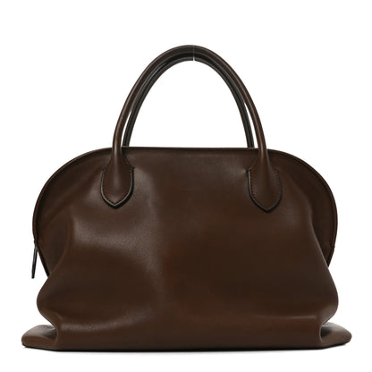 The Row Polished Saddle Calfskin Agnes 12 Deep Brown 1 of 9