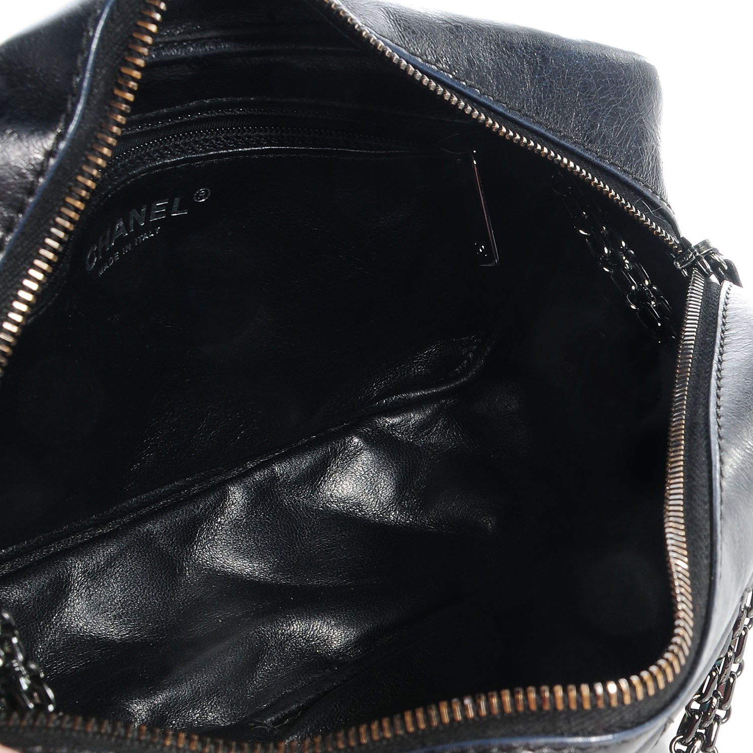 Chanel Metallic Aged Calfskin Quilted Medium Reissue Camera Case Black 5 of 7