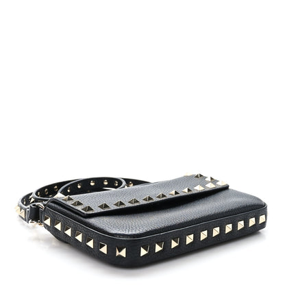 Valentino Garavani Grainy Calfskin Rockstud Crossbody Pouch Black 4 of 8
