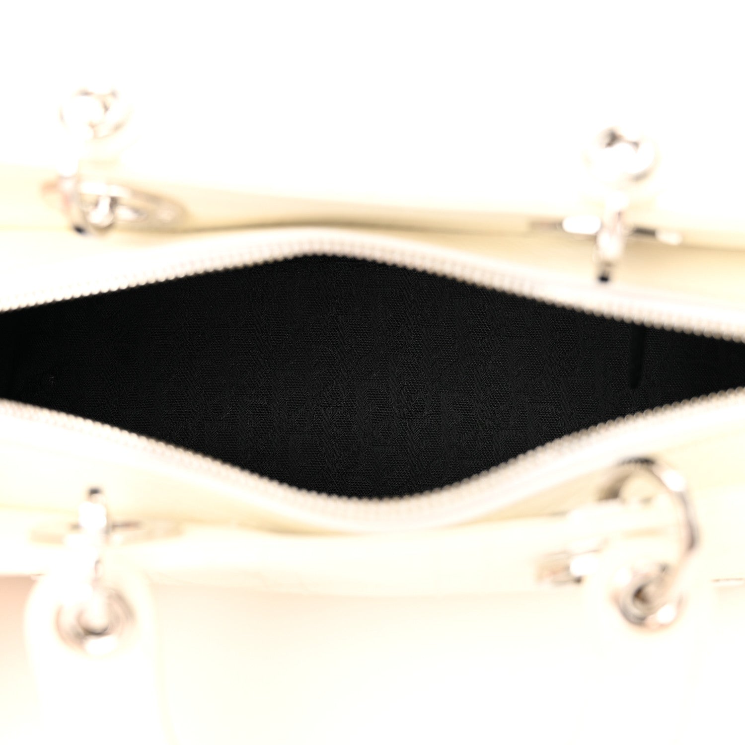 Christian Dior Calfskin Cannage Stitched Small East West Lady Dior White 5 of 15