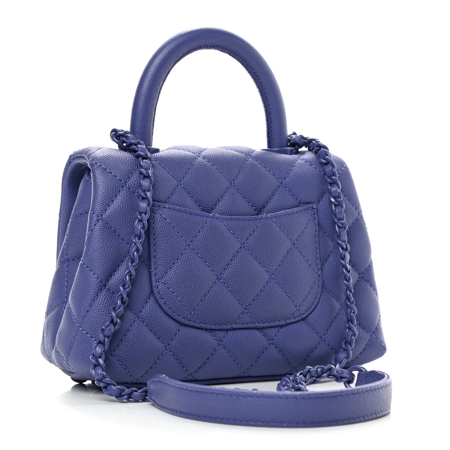 Chanel Caviar Quilted Incognito Extra Mini Coco Handle Flap Blue 2 of 4