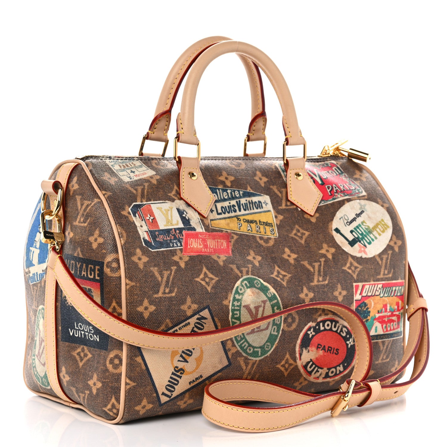 Louis Vuitton Monogram Hotel Labels Speedy Bandouliere 30 3 of 8