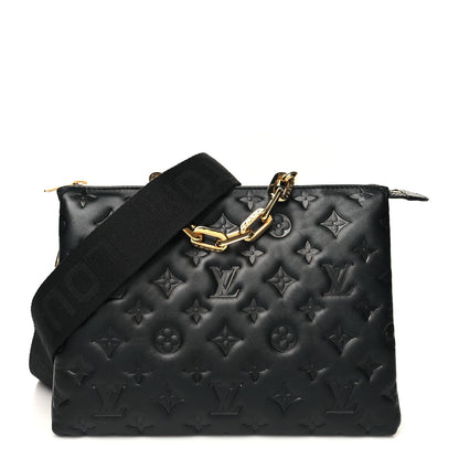 Louis Vuitton Lambskin Embossed Monogram Coussin PM Black 1 of 11