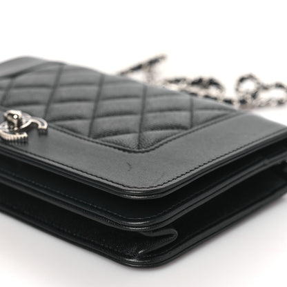 Chanel Caviar Quilted Vintage Mademoiselle Wallet On Chain WOC Black 9 of 10
