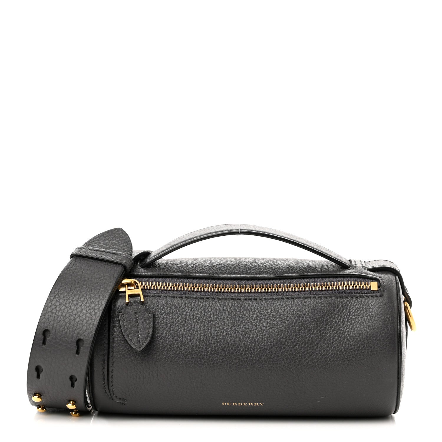 Burberry Calfskin The Barrel Bag Charcoal Grey 1 of 12
