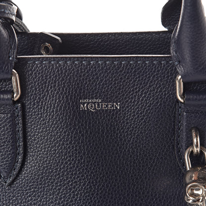 Alexander McQueen Pebbled Calfskin Small Skull Padlock Zip Around Tote Navy 11 of 11