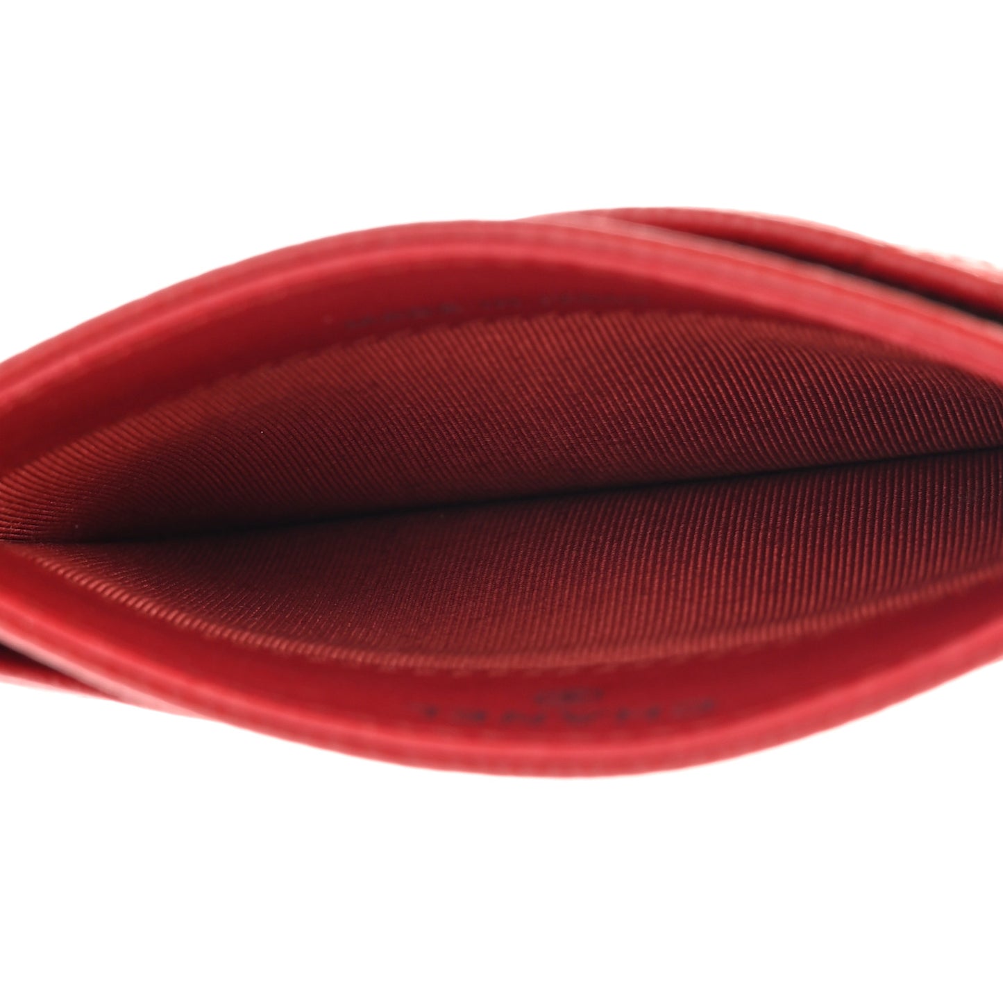 Caviar Quilted Card Holder Red