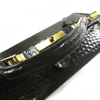 Hermes Black Vintage Crocodile Satchel 6 of 8