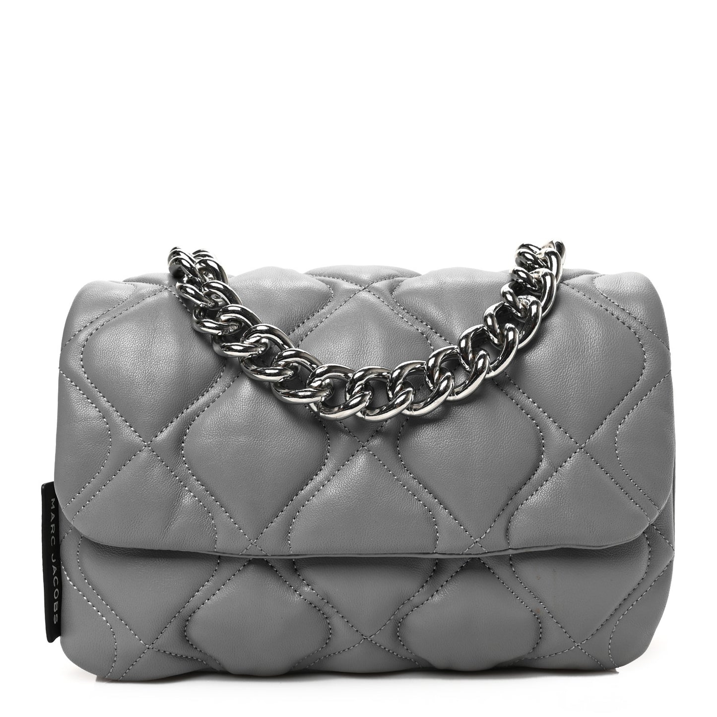 Lambskin Quilted Pillow Bag Grey