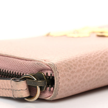 Gucci Calfskin Butterfly Farfalla Zip Around Wallet Perfect Pink 8 of 14