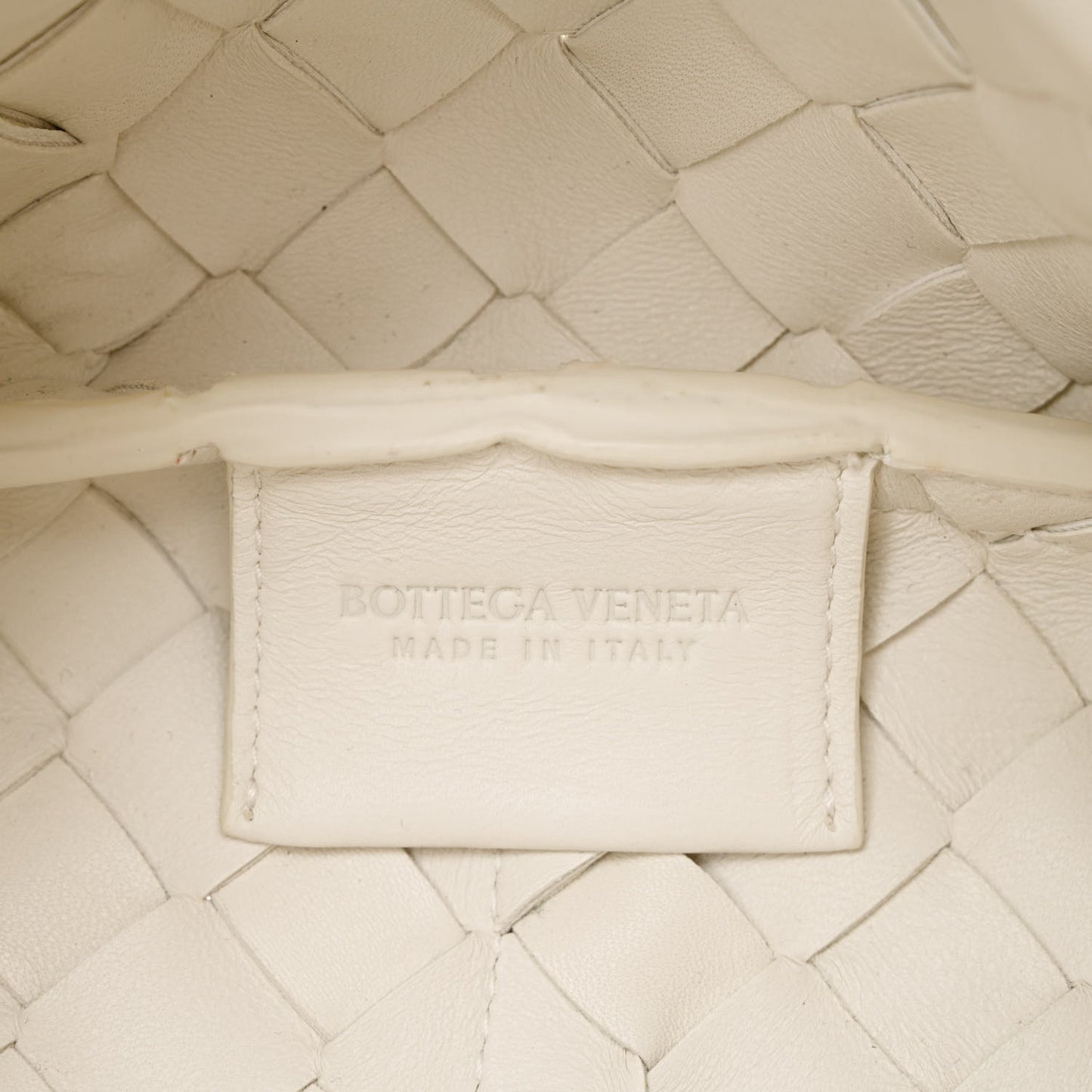 Nappa Intrecciato Tie Shoulder Bag White