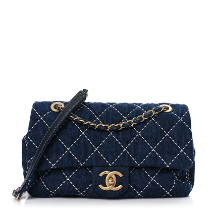 Chanel Denim Quilted Medium Denim Trip Single Flap Blue 1 of 9